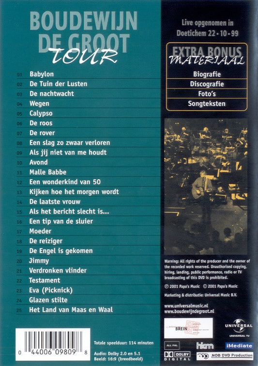 Boudewijn de Groot : Tour (DVD-V, Album)