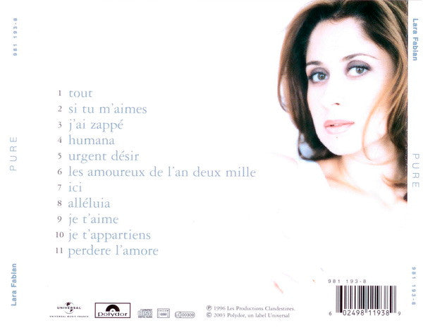 Lara Fabian : Pure (CD, Album, RE)