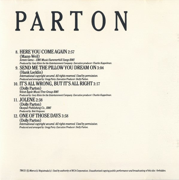 Dolly Parton : The Love Album (CD, Comp)