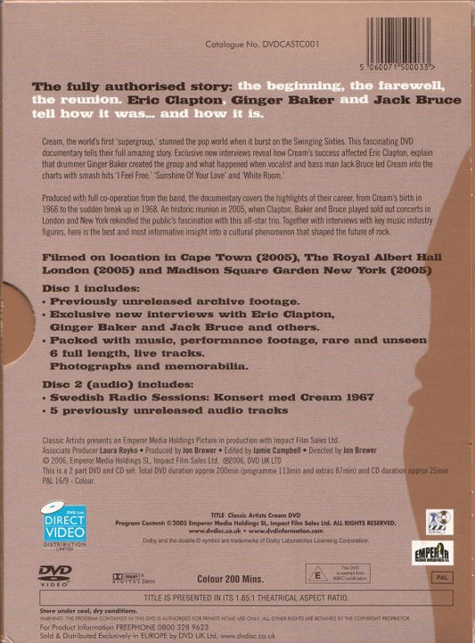 Cream (2) : Their Fully Authorised Story (DVD-V, Ltd, PAL + CD)