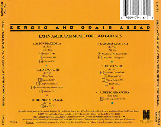 Sérgio & Odair Assad : Latin American Music For Two Guitars (CD, Album)