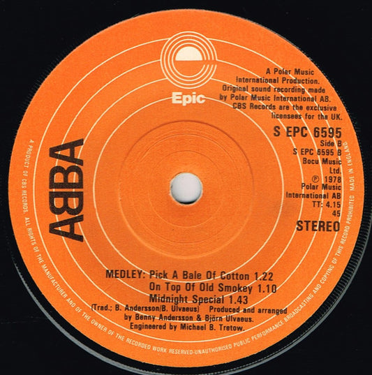 ABBA : Summer Night City (7", Single)