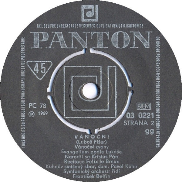 Luboš Fišer : Vánoční (Evangelium A Koledy) (7", EP, Mono)