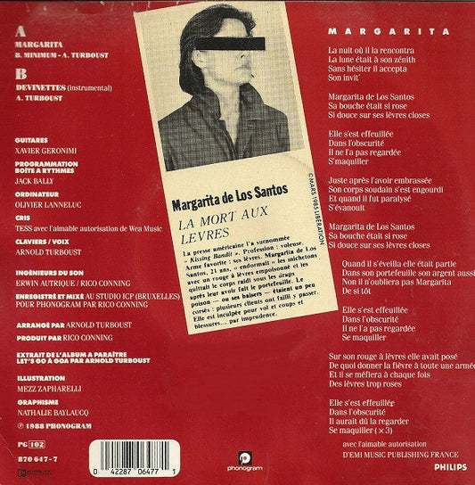 Arnold Turboust : Margarita (7", Single)