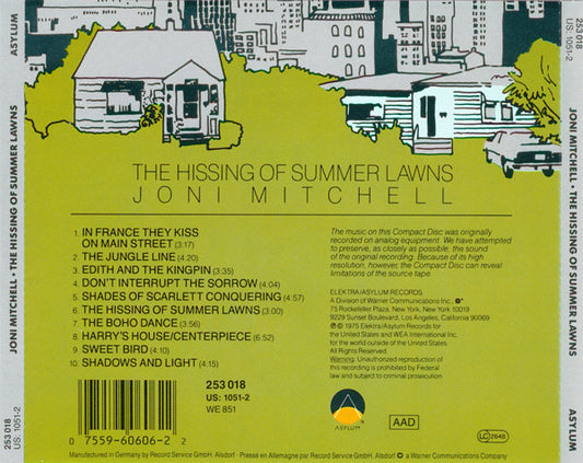 Joni Mitchell : The Hissing Of Summer Lawns (CD, Album, RE)