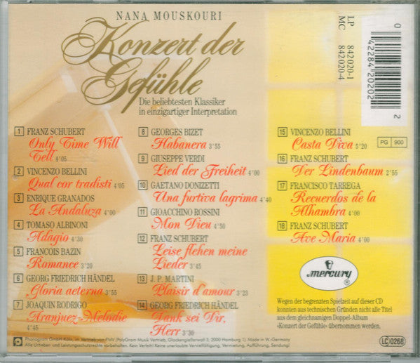 Nana Mouskouri : Konzert Der Gefühle (CD, RE)