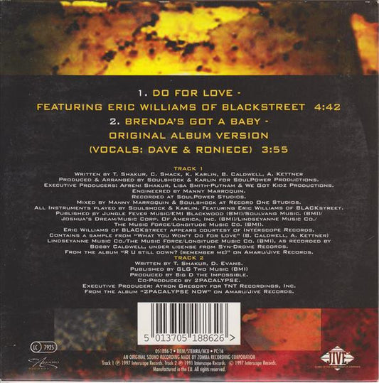 2Pac : Do For Love (CD, Single)