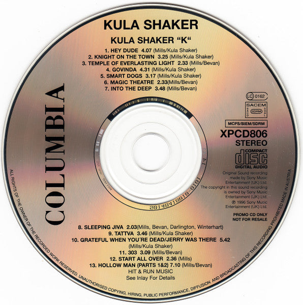 Kula Shaker : K (CD, Album, Promo)