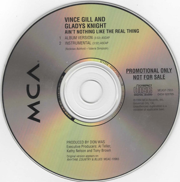 Vince Gill & Gladys Knight : Ain't Nothing Like The Real Thing (CD, Single, Promo)