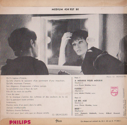 Barbara (5) : A Mourir Pour Mourir (7", EP, Mono)