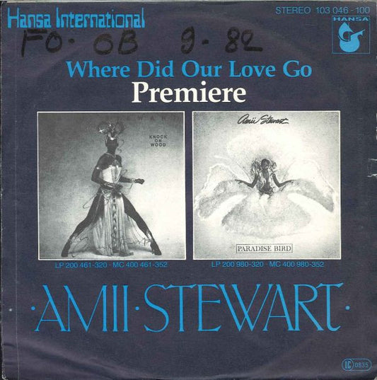 Amii Stewart : Where Did Our Love Go (7", Single)