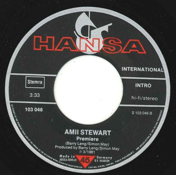 Amii Stewart : Where Did Our Love Go (7", Single)