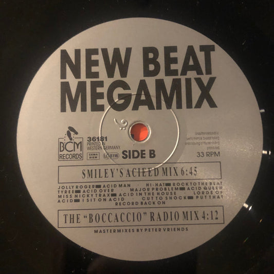 Various : New Beat Megamix (12", Mixed, Gat)