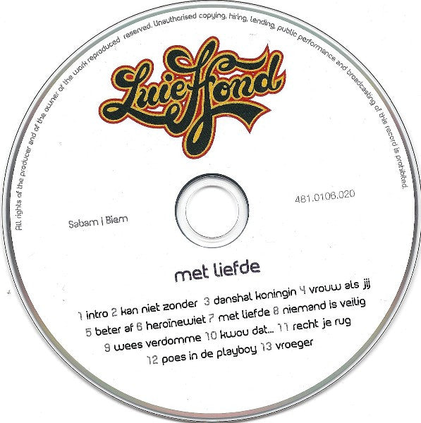 Luie Hond : Met Liefde (CD, Album)