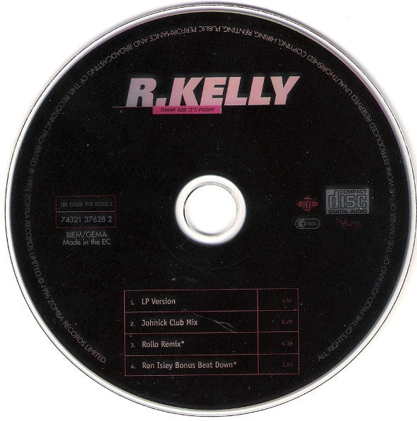 R. Kelly : Thank God It's Friday (CD, Maxi)