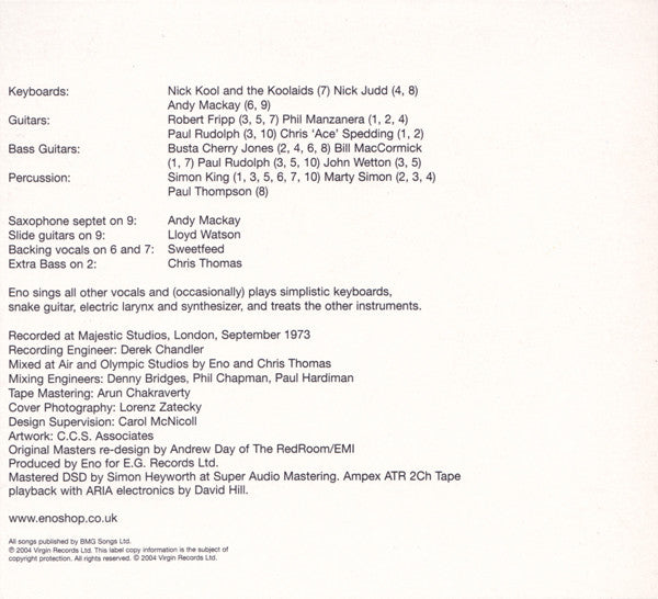 Brian Eno : Here Come The Warm Jets (CD, Album, RE, RM)
