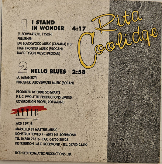 Rita Coolidge : I Stand In Wonder (CD, Single)
