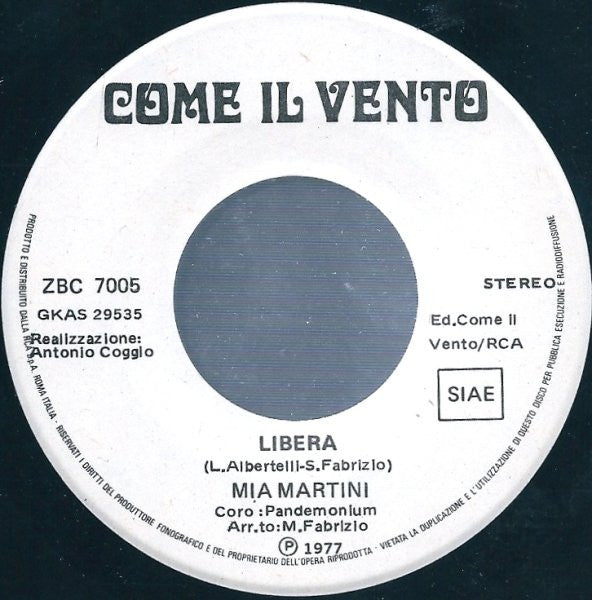 Mia Martini : Libera (7")