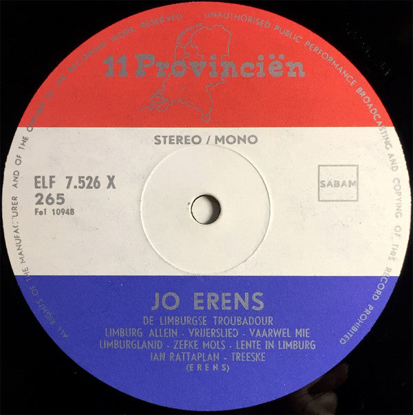 Jo Erens : Limburg Mie Lanjd (LP, Album, RE)