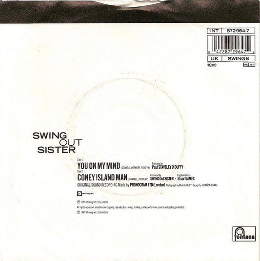 Swing Out Sister : You On My Mind (7", Single)