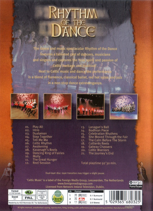 The National Dance Company Of Ireland : Rhythm Of The Dance (DVD, Album, PAL)