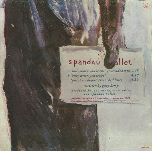 Spandau Ballet : Only When You Leave = Sólo Cuando Te Marches (12", Maxi)