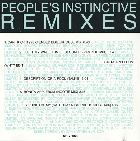 A Tribe Called Quest : People's Instinctive Remixes (CD, Comp)