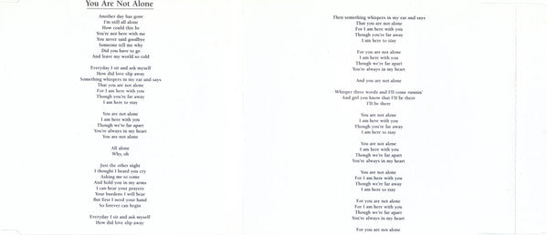 Michael Jackson : You Are Not Alone (CD, Maxi)