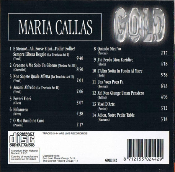 Maria Callas : Gold (CD, Comp)