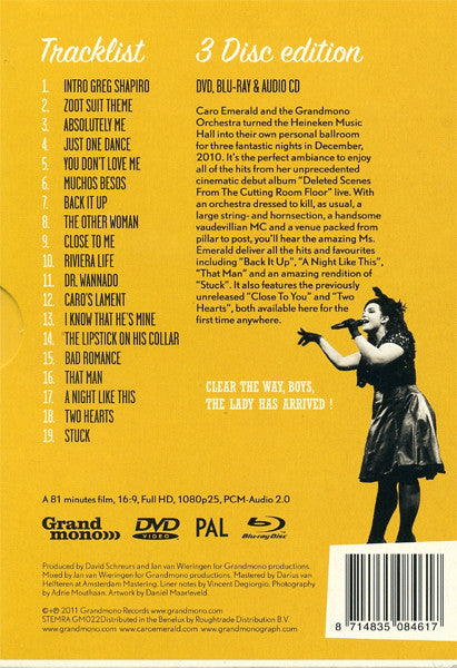 Caro Emerald With The Grandmono Orchestra : Live In Concert At The Heineken Music Hall (DVD-V, PAL + Blu-ray + CD, Album)