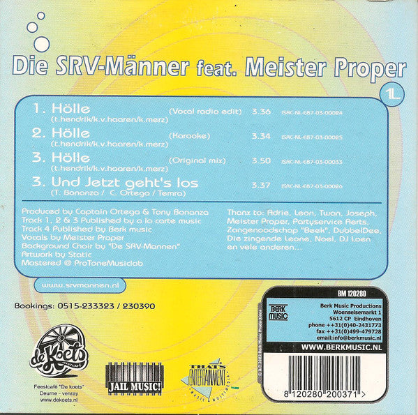 De SRV-Mannen Feat. Meister Proper : Hölle (CD, Single)
