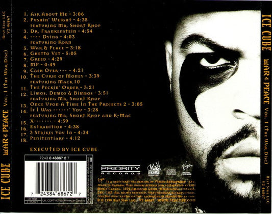 Ice Cube : War & Peace Vol. 1 (The War Disc) (CD, Album, Mul)