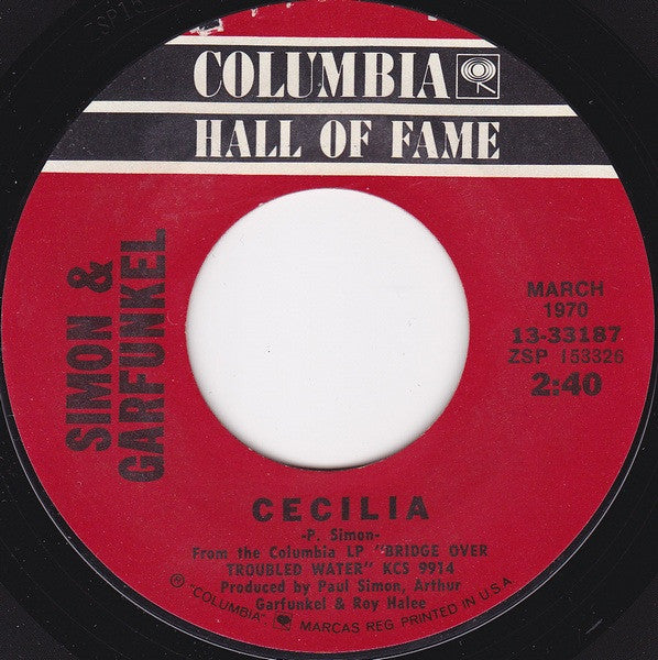 Simon & Garfunkel : Bridge Over Troubled Water / Cecilia (7", RE, Styrene, Ter)