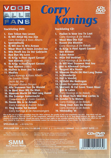 Corry Konings : Voor Alle Fans (CD, Comp + DVD, Comp)