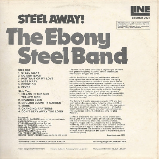 Ebony Steel Band : Steel Away! (LP)
