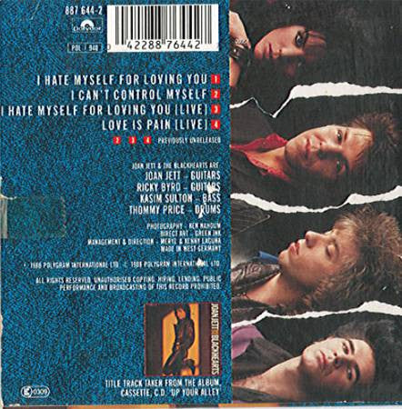 Joan Jett & The Blackhearts : I Hate Myself For Loving You (XRCD, Single)