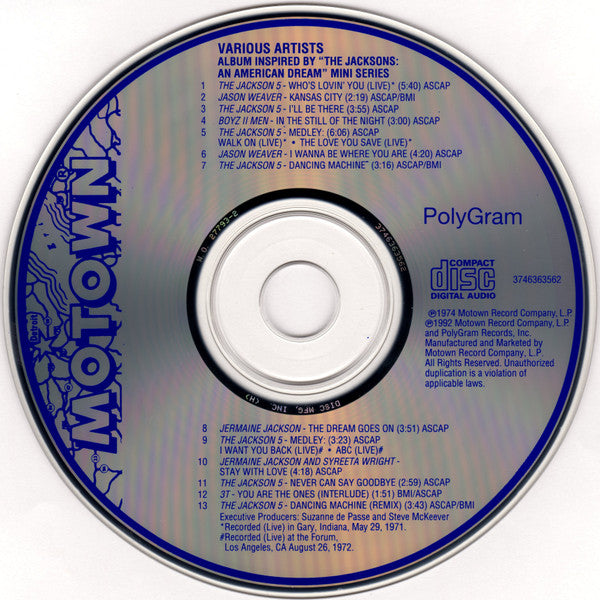 Various : Album Inspired By "The Jacksons: An American Dream" Mini Series (CD, Comp)