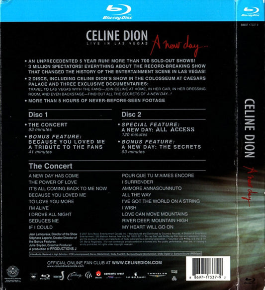 Céline Dion : A New Day... Live In Las Vegas (2xBlu-ray, RP, Reg)