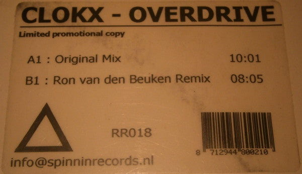 Clokx : Overdrive (12", Promo, W/Lbl)