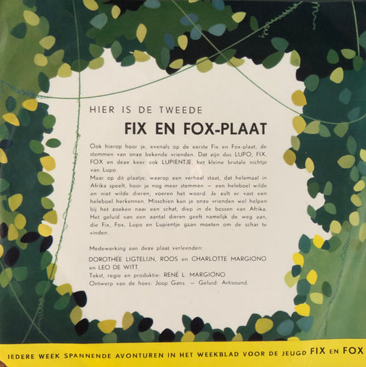 Fix, Fox, Lupo En Lidwientje : Fix En Fox In Afrika (7", Single)