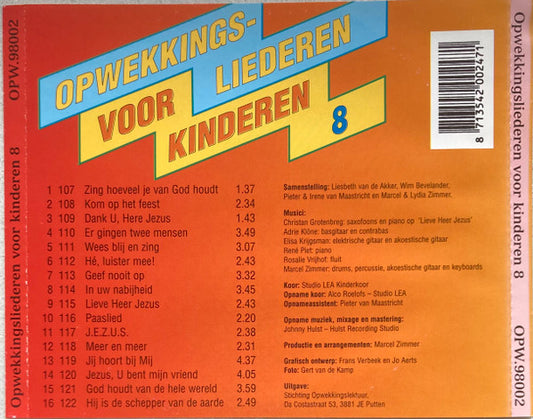 Opwekkingsliederen Voor Kinderen : Opwekkingsliederen Voor Kinderen 8 (CD, Album)