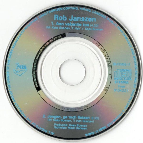 Rob Janszen : Aan Vakantie Toe (CD, Mini, Single)