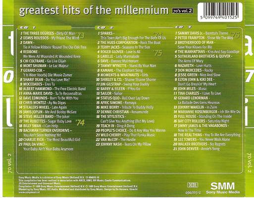 Various : Greatest Hits Of The Millennium 70's Vol. 2 (3xCD, Comp)