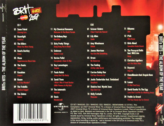 Various : Brits Hits - The Album Of The Year 2007 (2xCD, Comp)