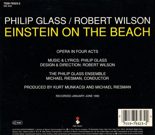 Philip Glass / Robert Wilson (2) : Einstein On The Beach (3xCD, Album)