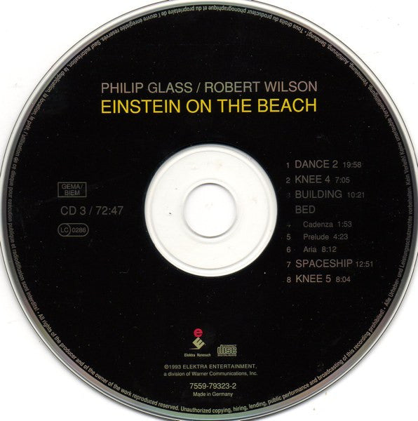 Philip Glass / Robert Wilson (2) : Einstein On The Beach (3xCD, Album)