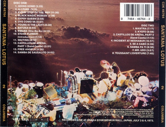 Santana : Lotus (2xCD, Album, Quad, RE)