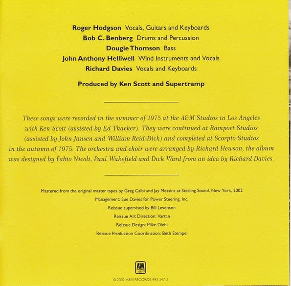 Supertramp : Crisis? What Crisis? (CD, Album, RE, RM)