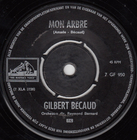 Gilbert Bécaud : Nathalie / Mon Arbre (7", Single, RE)