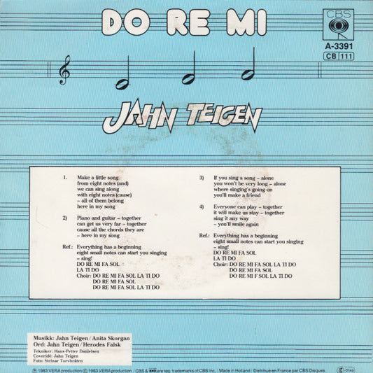 Jahn Teigen : Do Re Mi (7", Single)